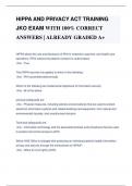 HIPPA AND PRIVACY ACT TRAINING  JKO EXAM WITH 100&percnt; CORRECT  ANSWERS &vert; ALREADY GRADED A&plus;