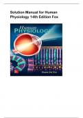 Solution Manual for Human  Physiology 14th Edition Fox