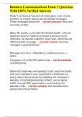 Business Communications Exam 1 Questions With 100&percnt; Verified Answers 