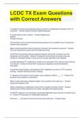 LCDC TX Exam Questions with Correct Answers