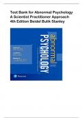 Test Bank for Abnormal Psychology  A Scientist Practitioner Approach  4th Edition Beidel Bulik Stanle