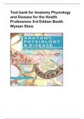 Test bank for Anatomy Physiology  and Disease for the Health  Professions 3rd Edition Booth  Wyman Stoia
