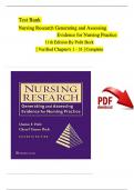 TEST BANK For Nursing Research Generating and Assessing Evidence for Nursing Practice 11th Edition by Denise Polit; Cheryl Beck, All Chapters 1 - 31, Complete Newest Version (100% Verified)