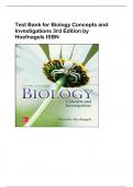 Test Bank for Biology Concepts and  Investigations 3rd Edition by  Hoefnagels ISBN