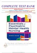 COMPLETE TEST BANK For Essentials of Psychiatric Mental Health Nursing (3rd Edition by Varcarolis) Question & Answers