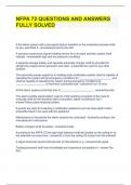 NFPA 72 QUESTIONS AND ANSWERS FULLY SOLVED 