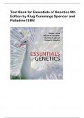 Test Bank for Essentials of Genetics 9th  Edition by Klug Cummings Spencer and  Palladino ISBN