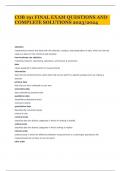 COB 191 FINAL EXAM QUESTIONS AND COMPLETE SOLUTIONS 2023&sol;2024