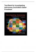 Test Bank for Investigating  Astronomy 2nd Edition Slater  Freedman