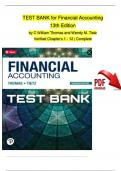 TEST BANK for Financial Accounting&comma; 13th Edition by C William Thomas and Wendy M&period; Tietz Verified Chapters 1 - 12&comma; Complete Newest Version