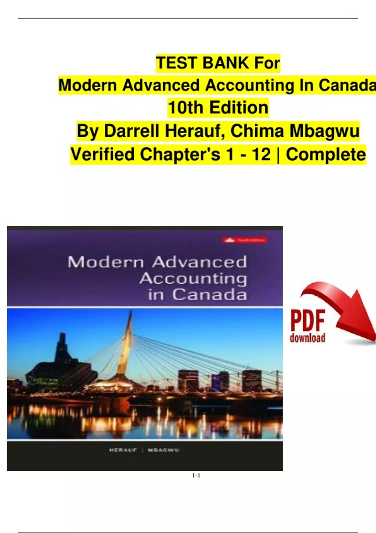 Modern Advanced Accounting In Canada 10th Edition Test Bank By Darrell