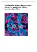 Test Bank for Nesters Microbiology A  Human Perspective 8th Edition  Anderson Salm Allen