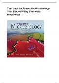 Test bank for Prescotts Microbiology  10th Edition Willey Sherwood  Woolverton