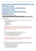 TEST BANK LEHNES PHARMACOLOGY FOR NURSING CARE 11th EDITION BY JACQUELINE BURCHUM_LAURA _ROSENTHAL QUESTIONS WITH ANSWERS 2023 