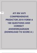 ATI RN VATI COMPREHENSIVE PREDICTOR 2019