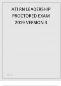 ATI RN LEADERSHIP PROCTORED EXAM 2019 VERSION 3&period;