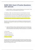 NURS 3554&colon; Exam 5 Practice Questions with rationale