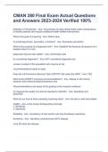 CMAN 380 Final Exam Actual Questions and Answers 2023-2024 Verified 100&percnt;