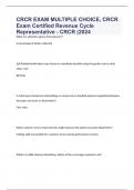 CRCR EXAM MULTIPLE CHOICE, CRCR  Certified Revenue Cycle Representative - CRCR (2023/2024)