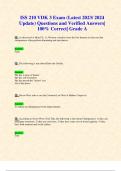 ISS 210 VDK 3 Exam &lpar;Latest 2023&sol; 2024 Update&rpar; Questions and Verified Answers&vert; 100&percnt; Correct&vert; Grade A