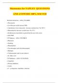 Mnemonics for NAPLEX QUESTIONS AND ANSWERS 100% SOLVED