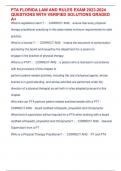 PTA FLORIDA LAW AND RULES EXAM 2023-2024 QUESTIONS WITH VERIFIED SOLUTIONS GRADED  A&plus;