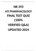 NR 293 Rn ATI Pharmacology Proctored Exam Latest Update 2024 Complete Solution Package
