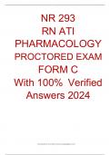 NR 293  RN ATI PHARMACOLOGY PROCTORED EXAM  FORM C  With 100%	 Verified Answers 2024
