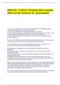 HESI A2 - Critical Thinking latest update with correct answers A&plus; guaranteed&period;&period;