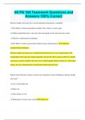 IHI PS 104 Teamwork Questions and  Answers 100&percnt; Correct