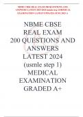 NBME CBSE  REAL EXAM  200 QUESTIONS AND ANSWERS  LATEST 2024  (usmle step 1) MEDICAL EXAMINATION GRADED A+