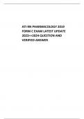 ATI RN PHARMACOLOGY 2019  FORM C EXAM LATEST UPDATE  2023>>2024 QUESTION AND  VERIFIED ANSWER