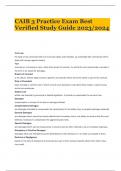 CAIB 3 Practice Exam Best Verified Study Guide 2023/2024 