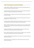 Life Insurance License Exam Questions & Answers Solved 100&percnt; Correct&excl;&excl;