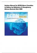 Solution Manual for ECON Macro Canadian  1st Edition by McEachern O Shaughnessy  Altman Boamah Moir ISBN