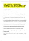 AHIP GENERAL COMPLIANCE- MEDICARE - FWA - FRUAD, WASTE AND ABUSE WITH COMPLETE SOLUTIONS
