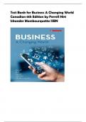 Test Bank for Business A Changing World  Canadian 6th Edition by Ferrell Hirt  Iskander Mombourquette ISBN