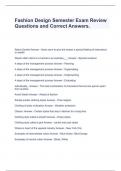 Fashion Design Semester Exam Review Questions and Correct Answers&period;