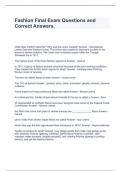  Fashion Final Exam Questions and Correct Answers&period;