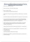 Medicare and Medicaid General Compliance Training Questions with Correct Answers