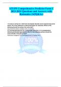 ATI PN Comprehensive Predictor Form C 2023-2024 Questions and Answers with Rationales &lpar;165Q&As&rpar; 1 A nurse is caring for a client who has bipolar disorder and is experiencing acute mania&period; The nurse obtained a verbal prescription for restraints&period; Which of th