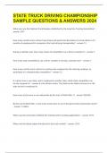 STATE TRUCK DRIVING CHAMPIONSHIP SAMPLE QUESTIONS & ANSWERS 2024