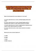 NYS Tow Truck Endorsement Practice Test Marathon Exam Questions With Verified Answers