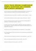 STATE TRUCK DRIVING CHAMPIONSHIP SAMPLE QUESTIONS AND ANSWERS 2024 ALREADY GRADED A&plus;
