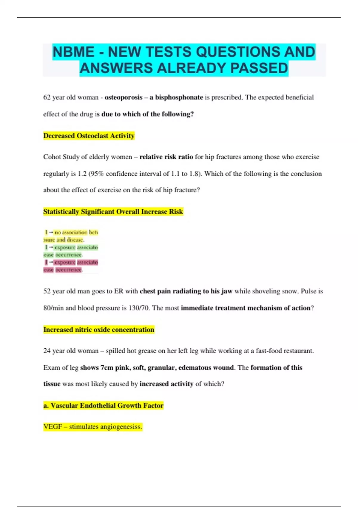 NBME Bundled Exams Questions and Answers (2023/2024) Already Passed