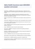Idaho Health Insurance exam 2023&sol;2024 question and answer