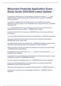 Wisconsin Pesticide Application Exam Study Guide 2023&sol;2024 Latest Update&excl;