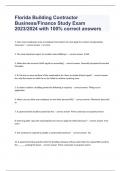 Florida Building Contractor Business&sol;Finance Study Exam 2023&sol;2024 with 100&percnt; correct answers