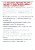 IOWA COMMERCIAL PESTICIDE APPLICATOR  CATEGORY 1A 2023-2024 QUESTIONS WITH  VERIFIED SOLUTIONS GRADED A&plus;
