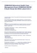 ODMHSAS Behavioral Health Case Management Exam (ODMHSAS BHCM II Exam Study Set 2024) Latest Q & A